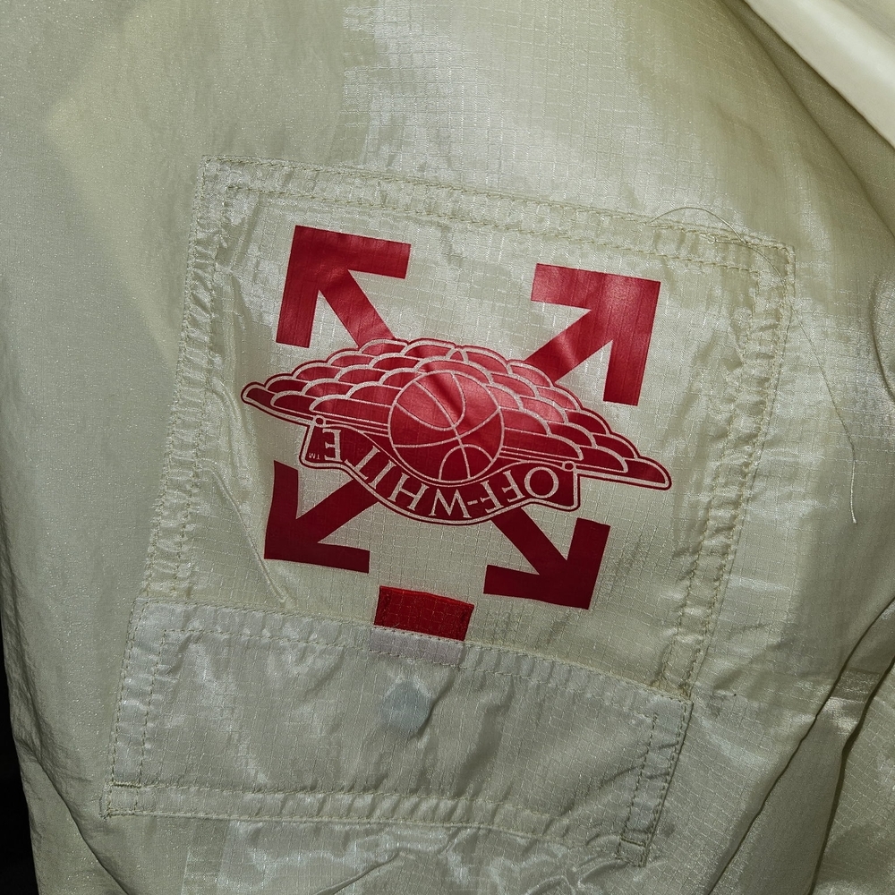 Off-White Cream Outerwear with Red Graphic